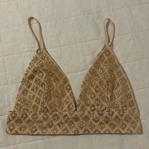 Gorgeous Peach and Gold Sparkle Top